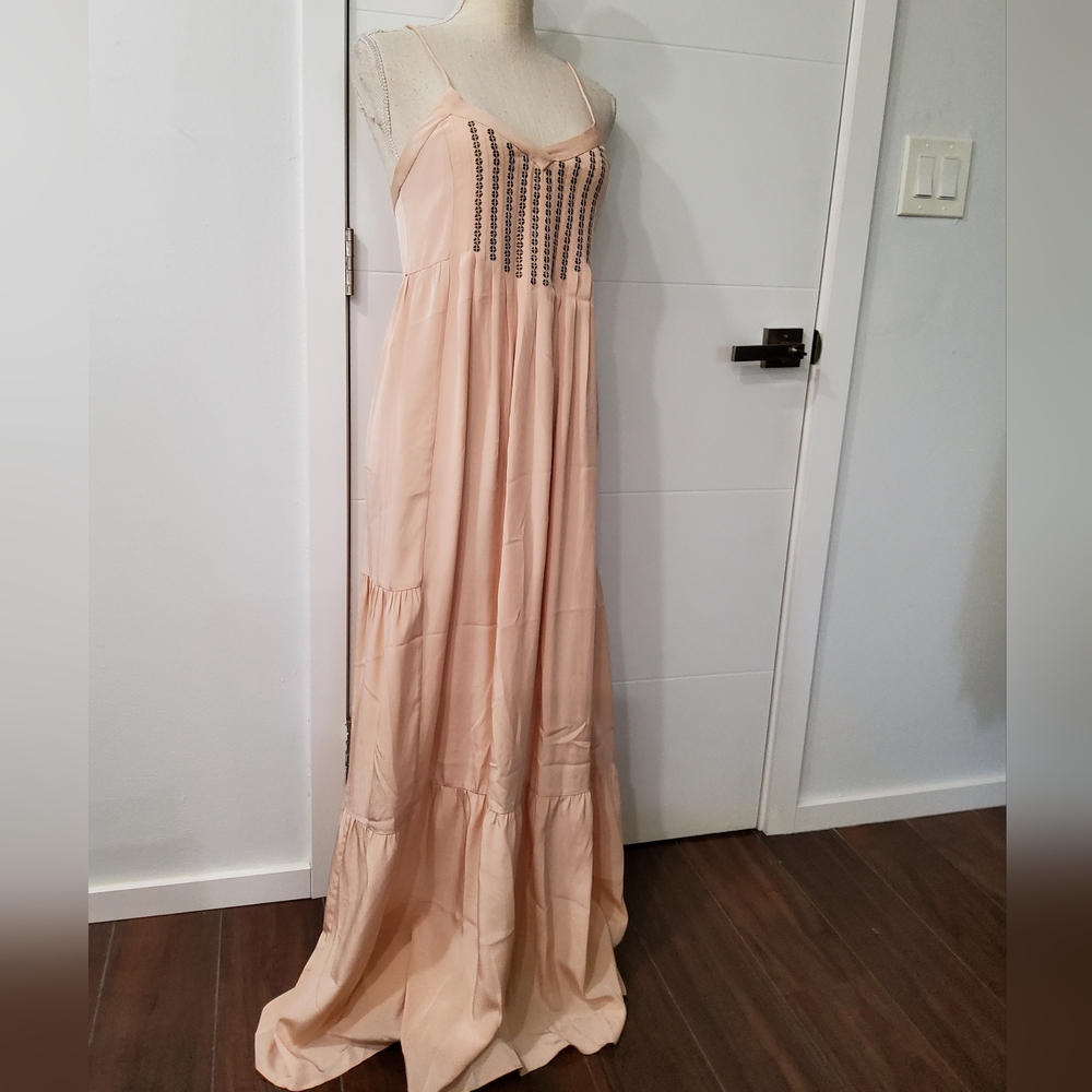Tibi New York Peach Silk Gown Maxi Dress Size 2